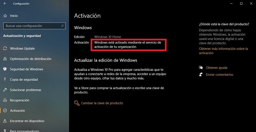 Cómo saber si Windows 10 está activado